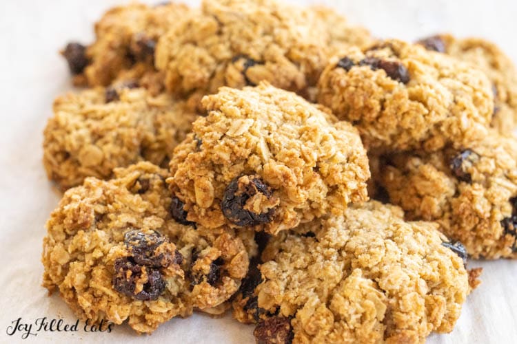 tray of coconut flour oatmeal cookies