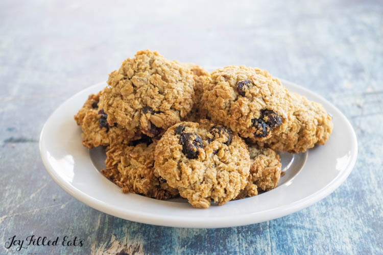 plate of coconut flour oatmeal cookies