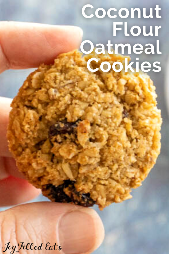 pinterest image for Coconut Flour Oatmeal Cookies