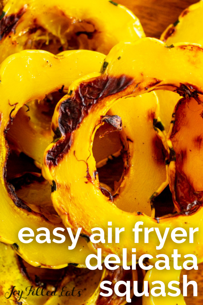 pinterest image for air fryer delicata squash