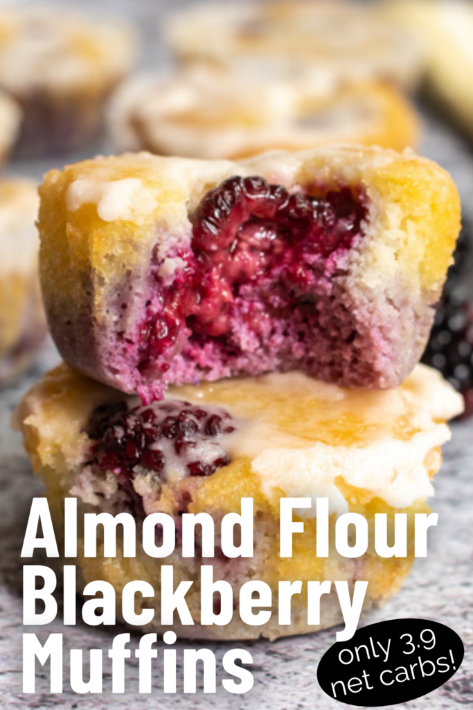 pinterest image for almond flour blackberry muffins