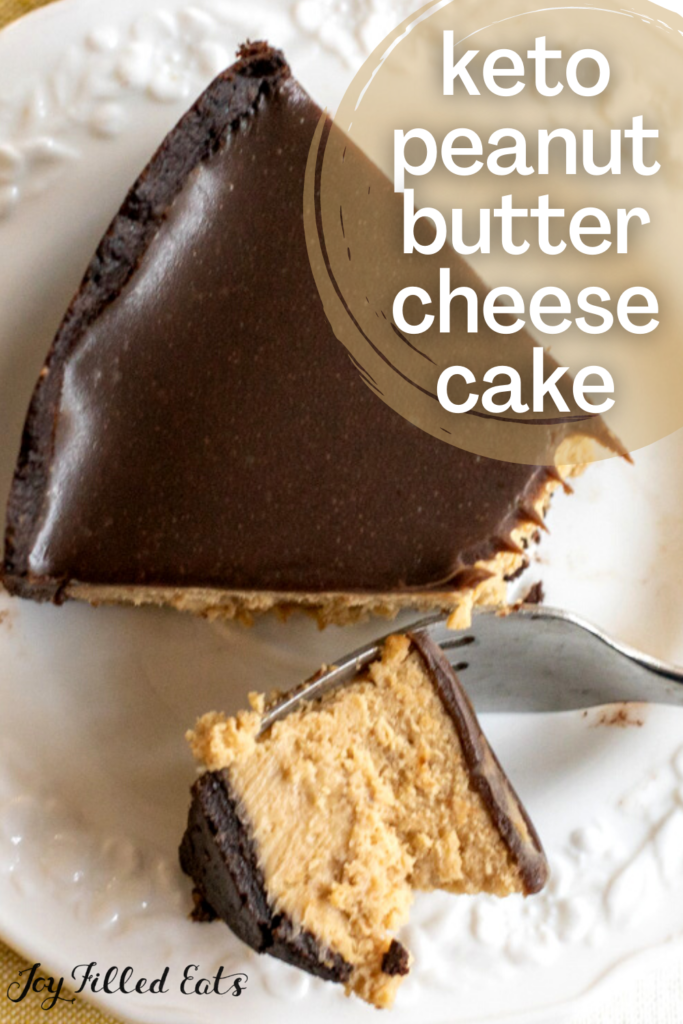 pinterest image for keto peanut butter cheesecake