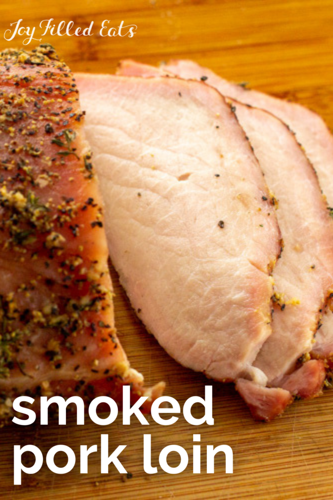 pinterest image for smoked pork loin