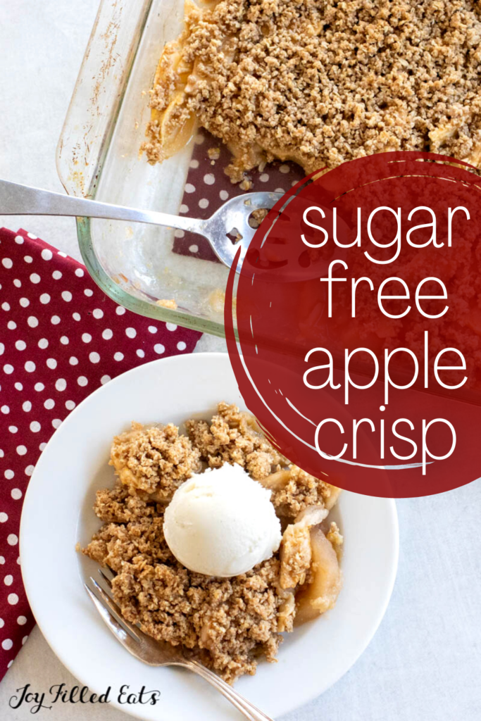 pinterest image for sugar free apple crisp