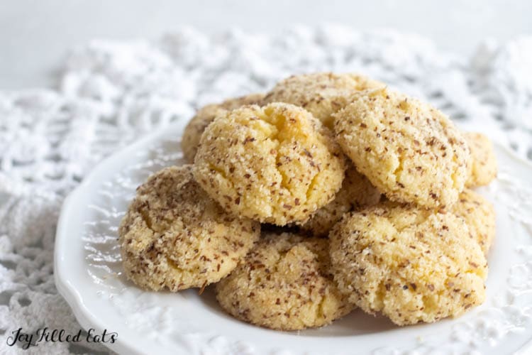 small plate of keto almond cookies