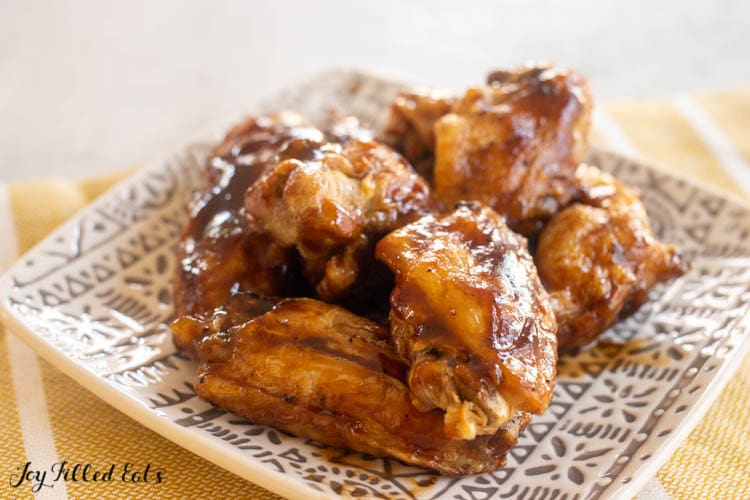 plate of cooked air fryer frozen chicken wings