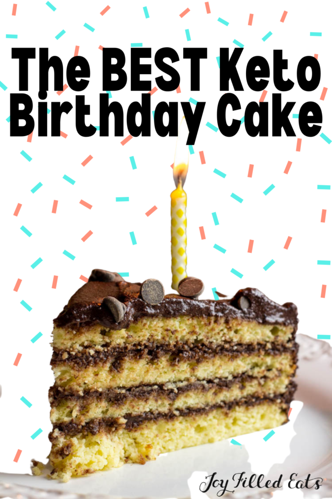 pinterest image for keto birthday cake