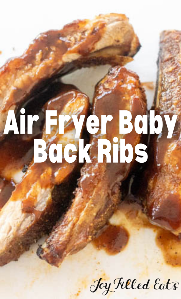 pinterest image for air fryer baby back ribs