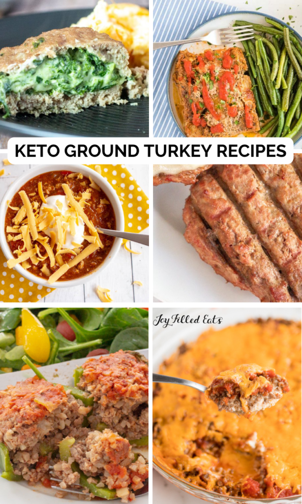 pinterest image collage of keto ground turkey recipes