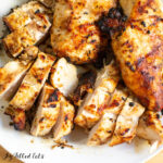 close up of sliced grilled chicken from the keto chicken marinade recipe