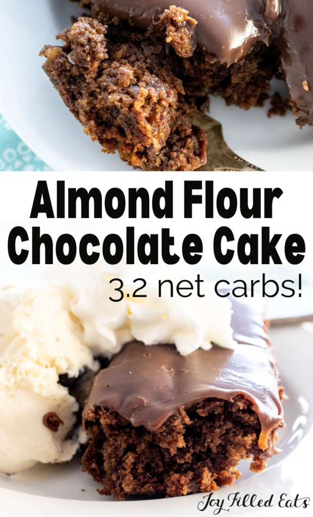 pinterest image for almond flour chocolate cake