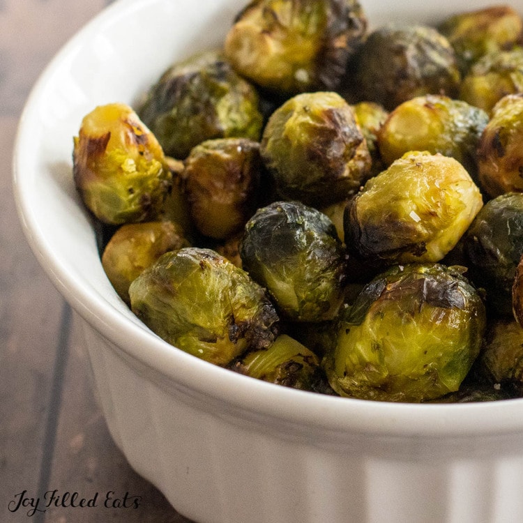 bowl of air fryer frozen brussel sprouts