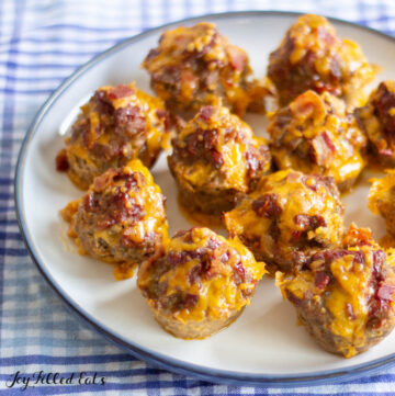 plate of keto mini meatloaf muffins