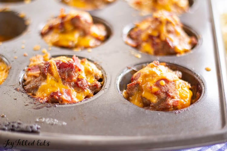 muffin tin with baby meatloaf