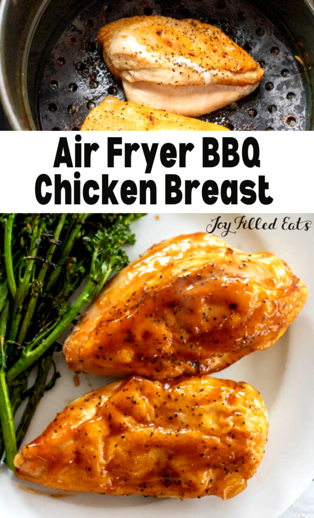 pinterest image for Air Fryer BBQ Chicken Breast