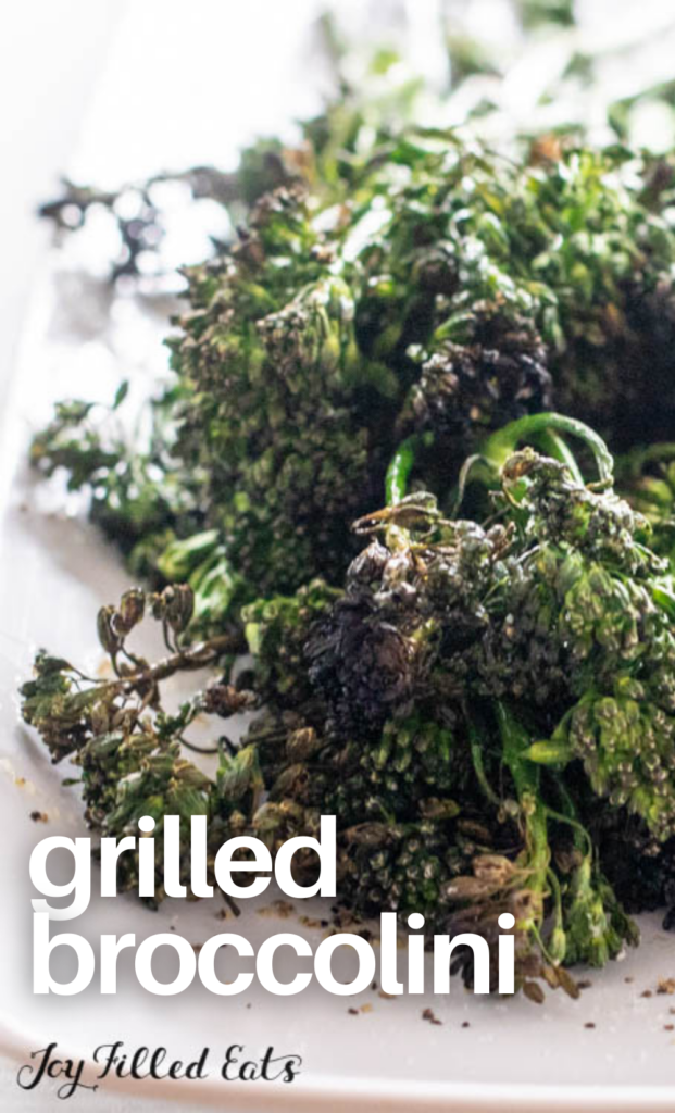 pinterest image for grilled broccolini