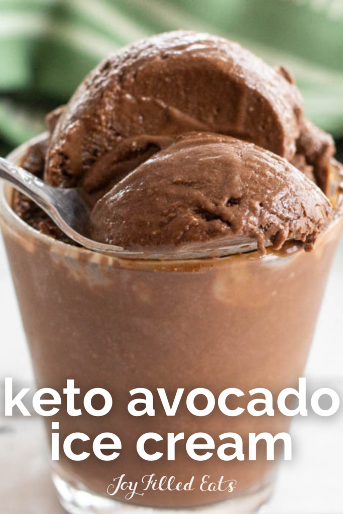 pinterest image for keto avocado ice cream