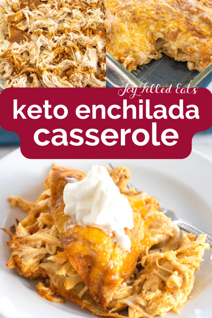 pinterest image for keto enchilada casserole