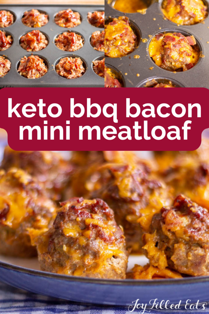 pinterest image for keto mini meatloaf