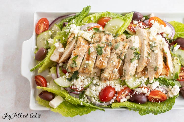 keto greek salad with feta cheese