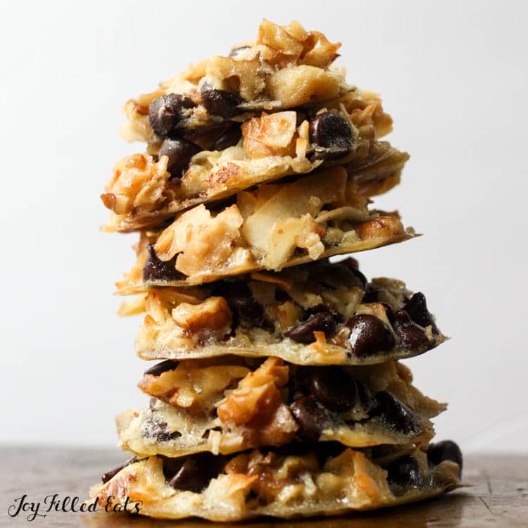 tall stack of keto magic cookies