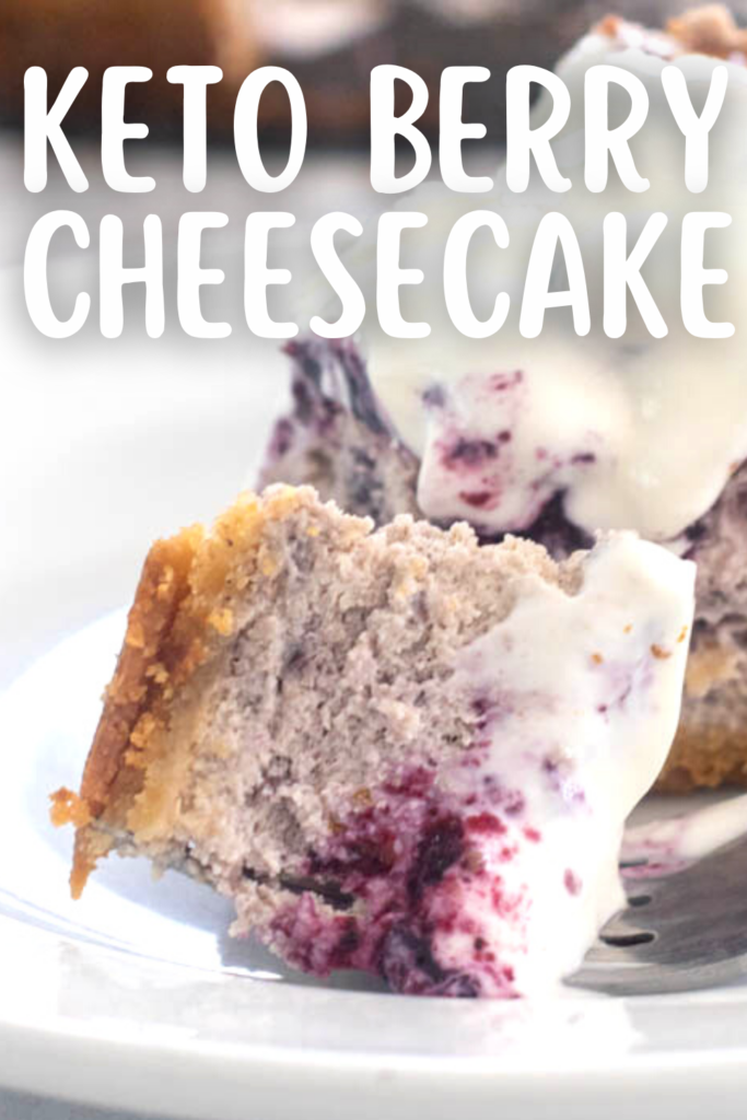 pinterest image for keto berry cheesecake