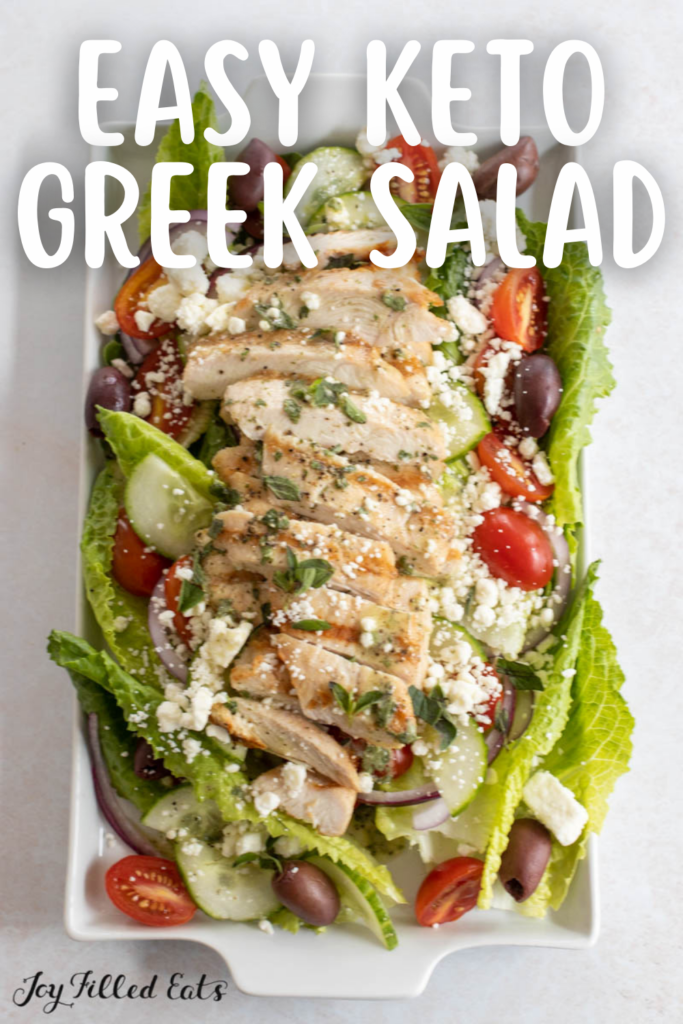 pinterest image for keto greek salad