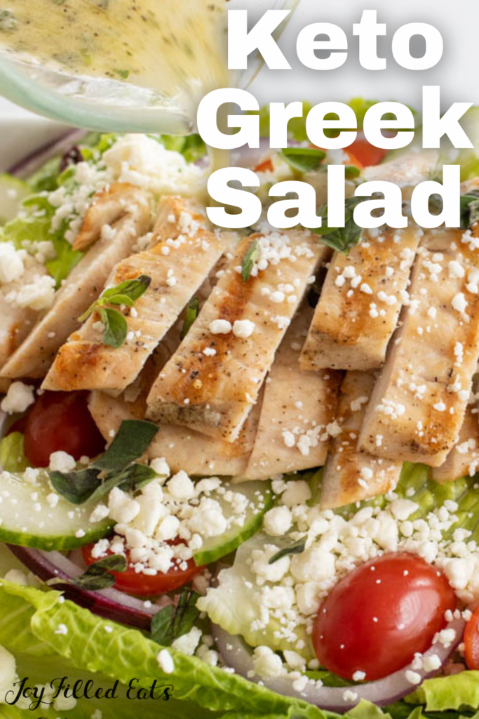 pinterest image for keto greek salad