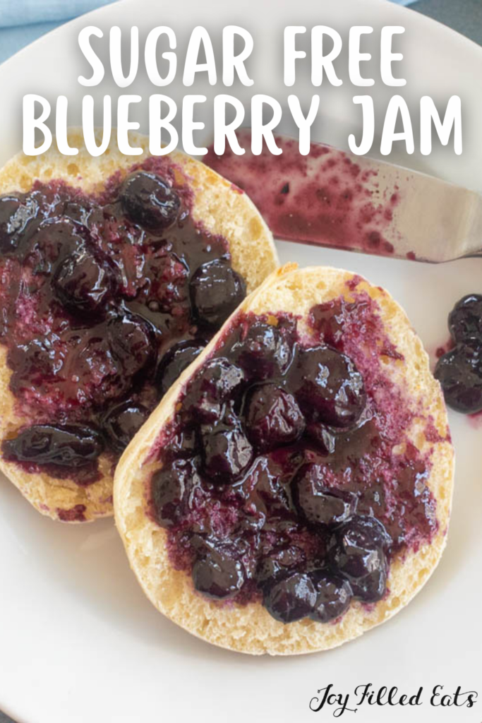 pinterest image for sugar free blueberry jam