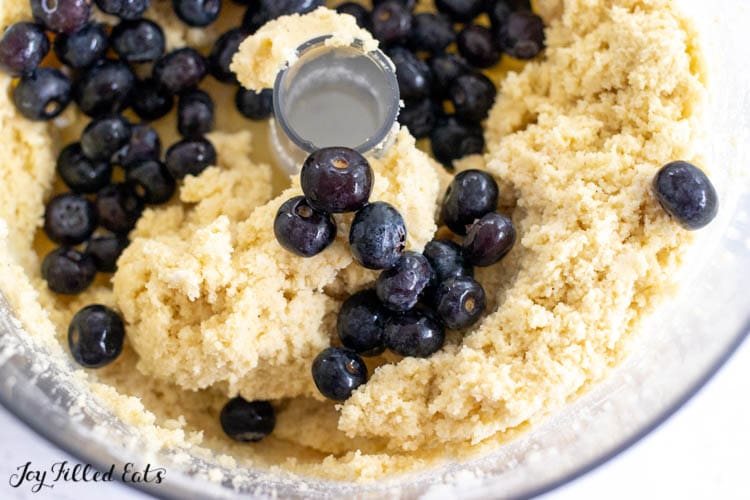 blueberries on top of batter