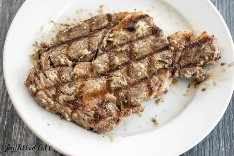 grilled keto marinade steak on plate