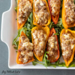 close up of Stuffed Peppers with Cream Cheese and Sausage