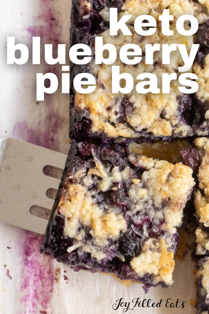 pinterest image for keto blueberry pie bars