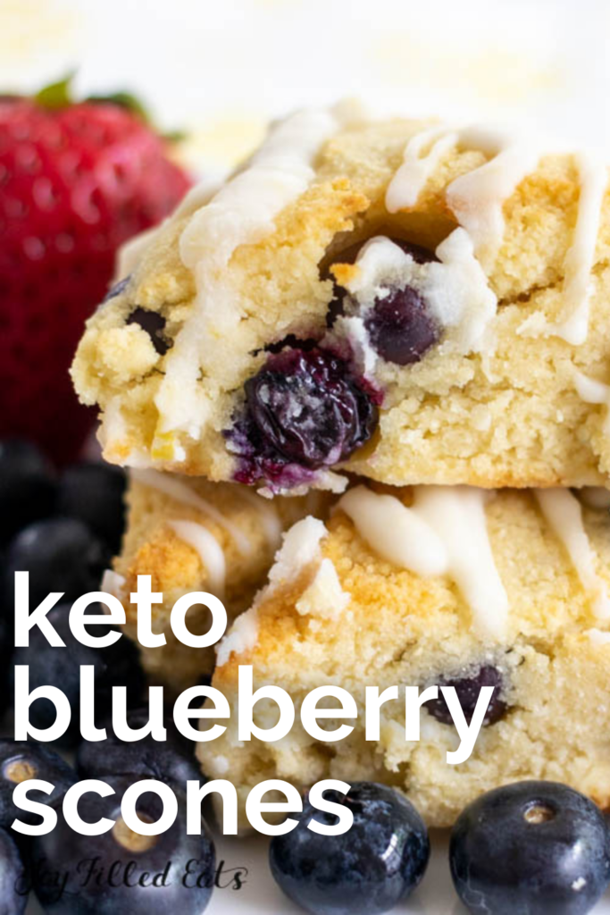 pinterest image for keto blueberry scones