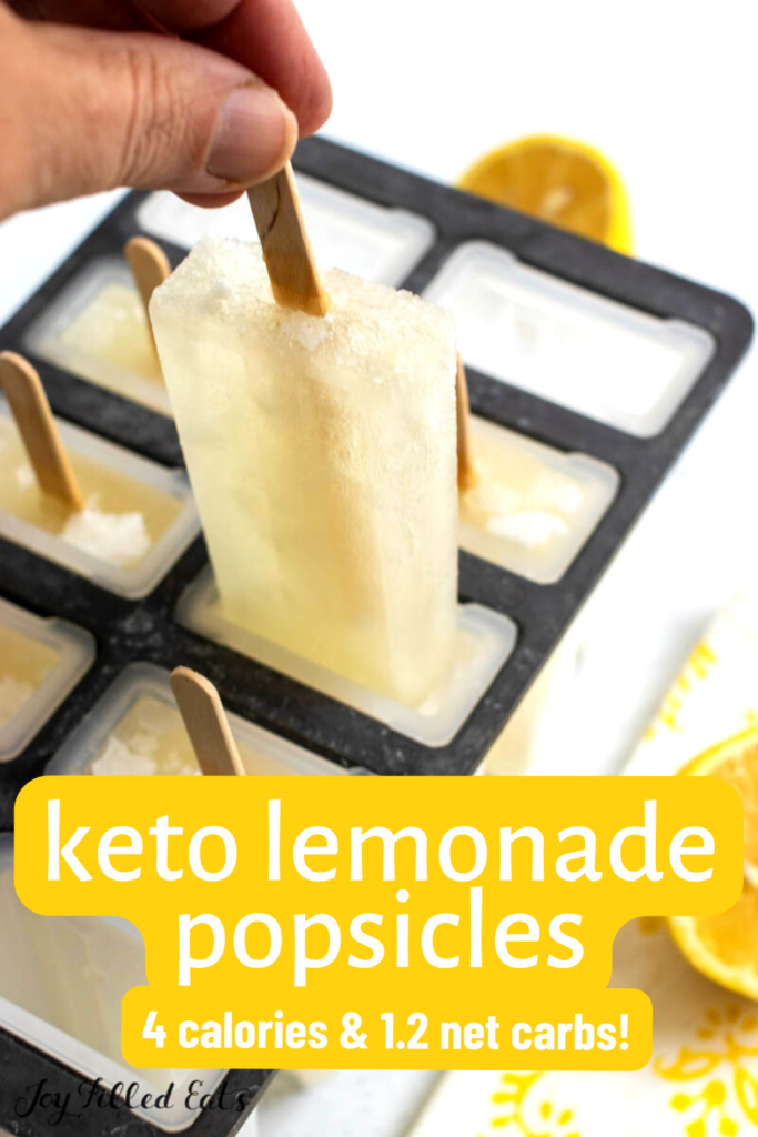 pinterest image for keto lemonade popsicles