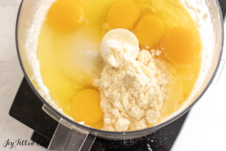 eggs added to food processor