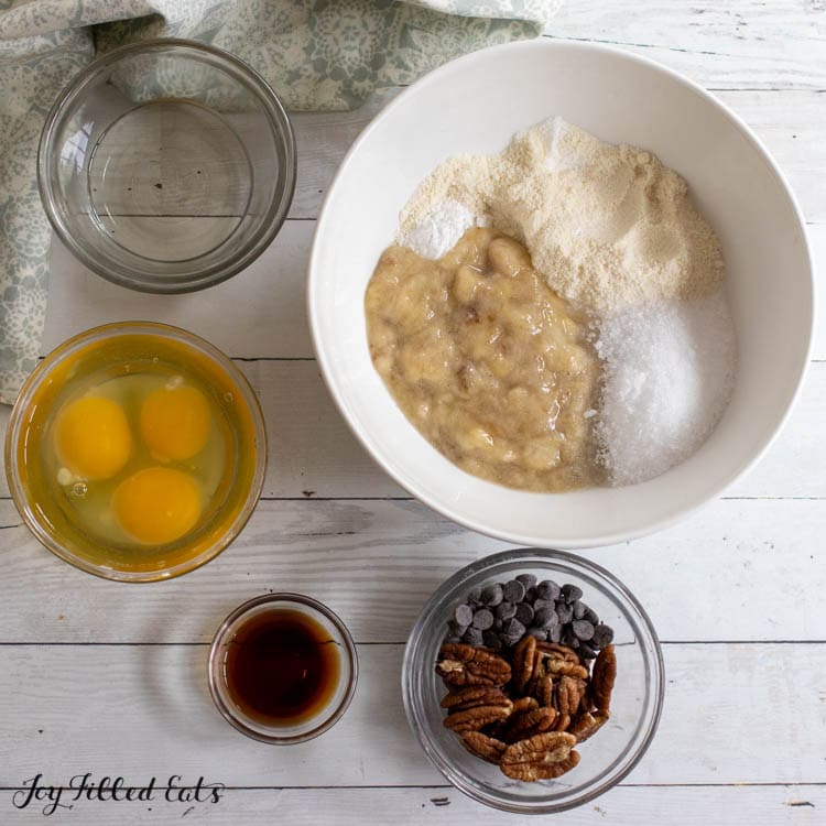 ingredients in bowls