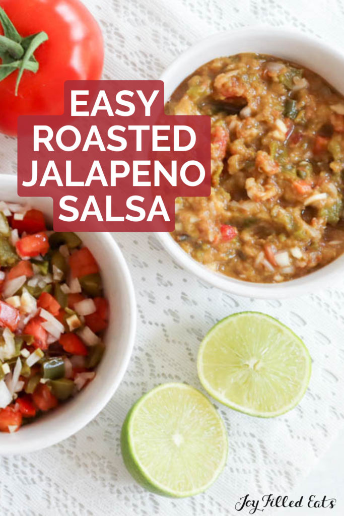 pinterest image for roasted jalapeno salsa