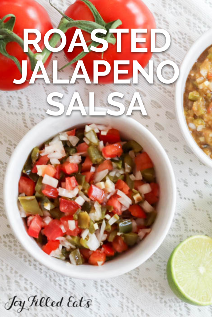 pinterest image for roasted jalapeno salsa