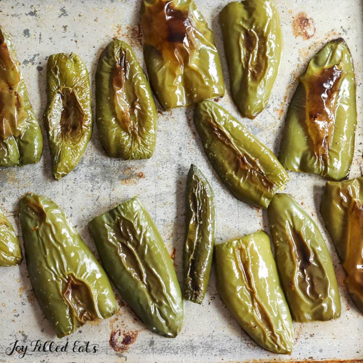 roasted jalapeno peppers on pan