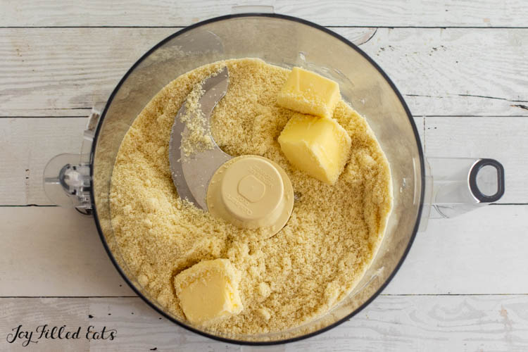 almond flour and butter in food processor