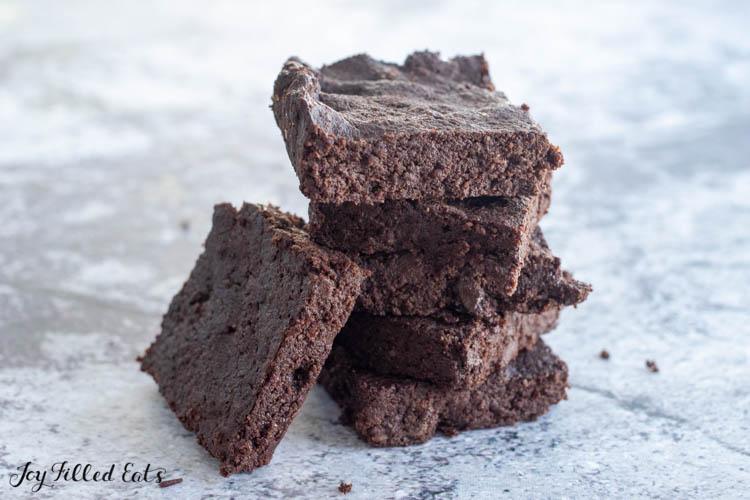 stack of keto coconut flour brownies