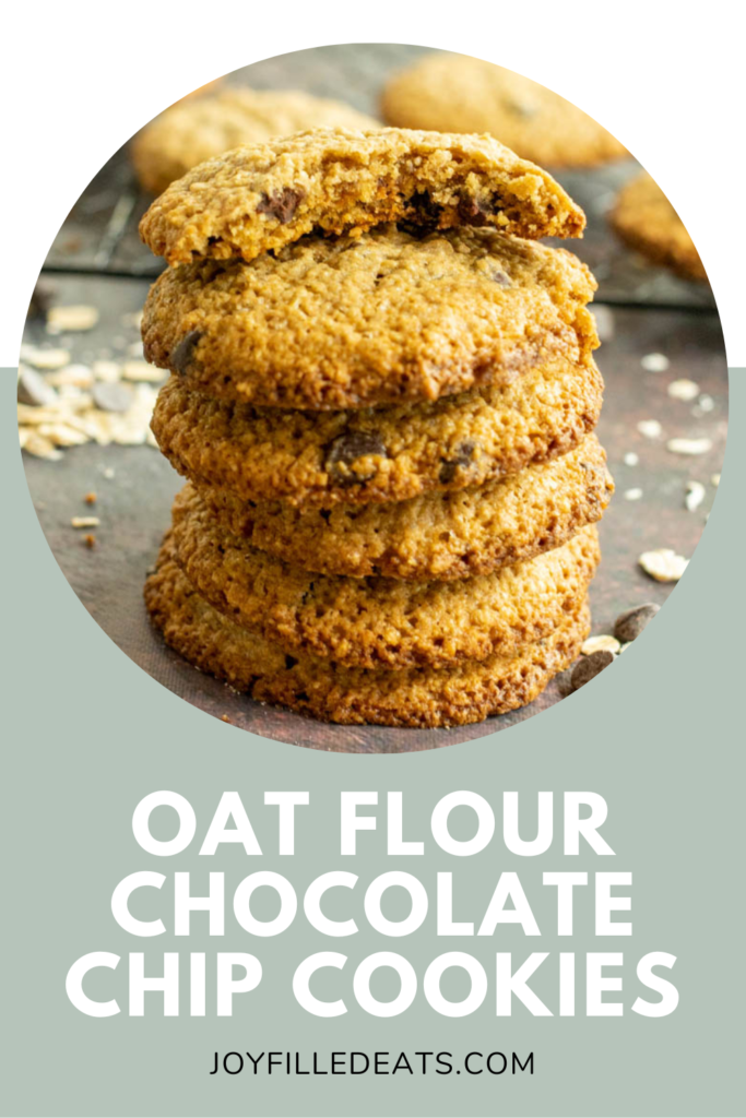 pinterest image of oat flour chocolate chip cookies
