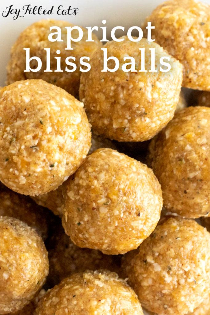 pinterest image for apricot bliss balls