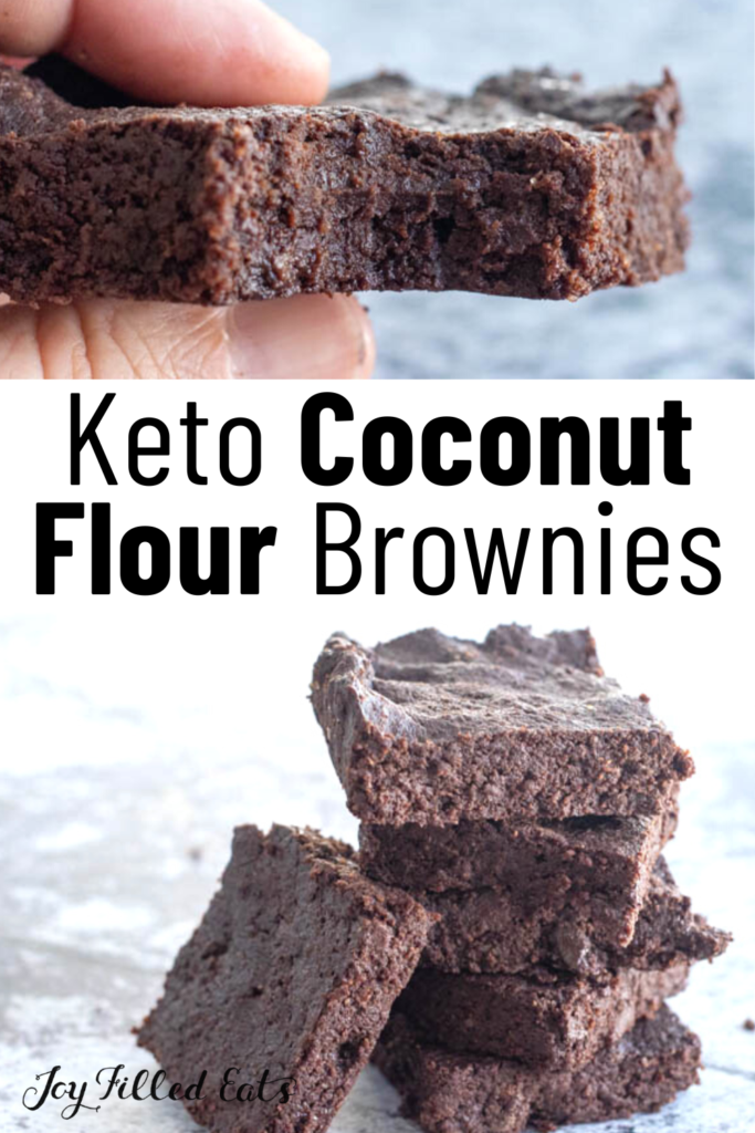 pinterest image for keto coconut flour brownies
