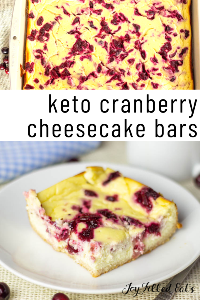pinterest image for keto cranberry cheesecake bars