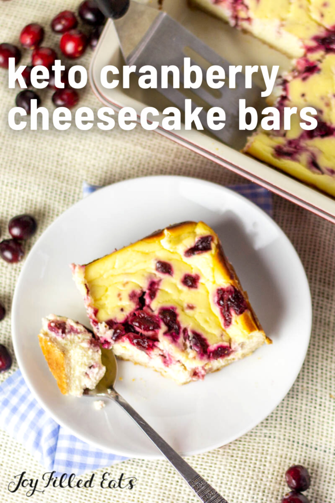 pinterest image for keto cranberry cheesecake bars