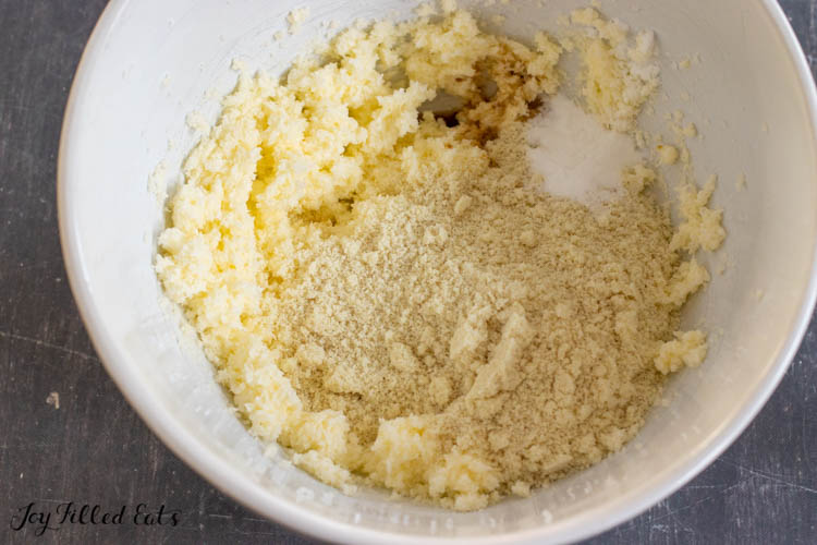 almond flour added to bowl