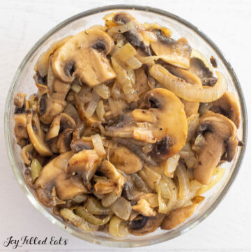 bowl of caramelized onions and mushrooms