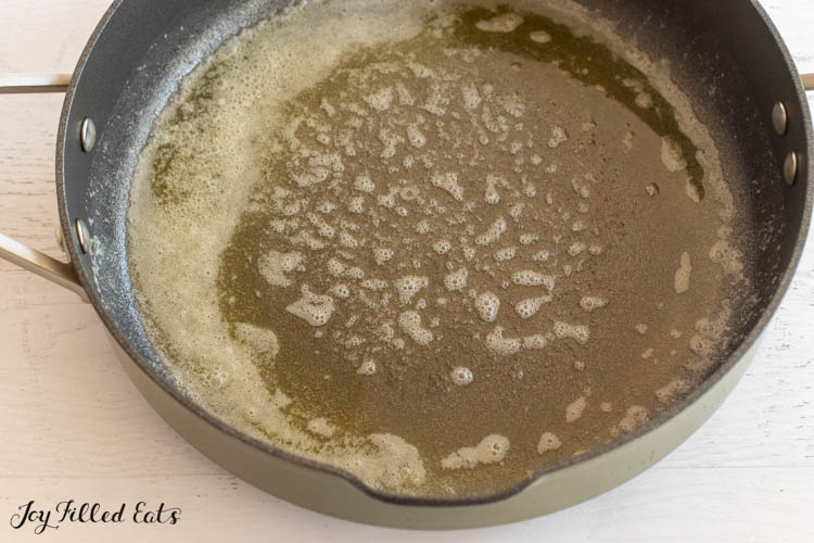 melted butter and oil in skillet